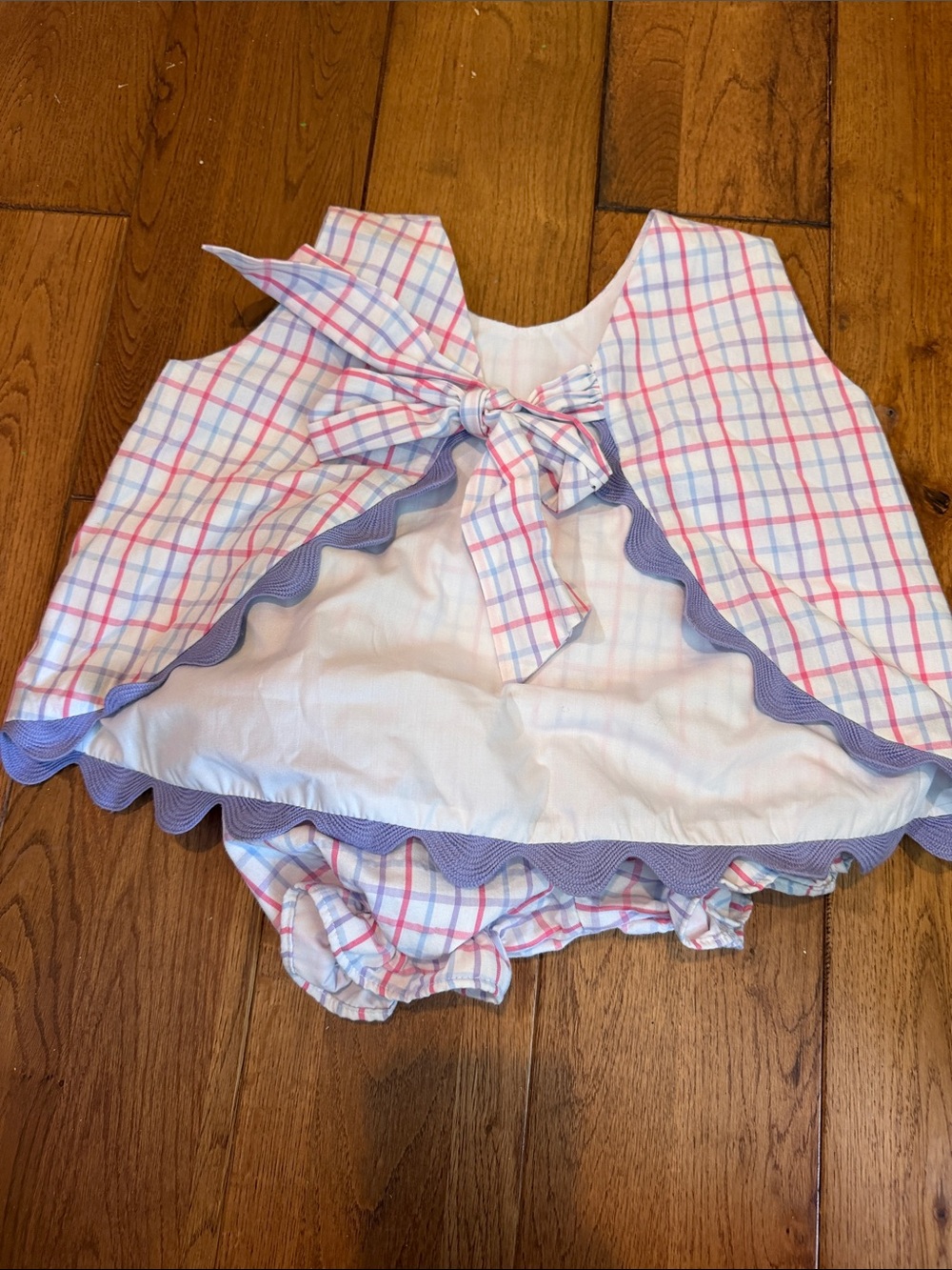 T.B.B.C Purple, Pink & Blue Plaid Summer Top and Bloomers Set - Picture 2 of 2